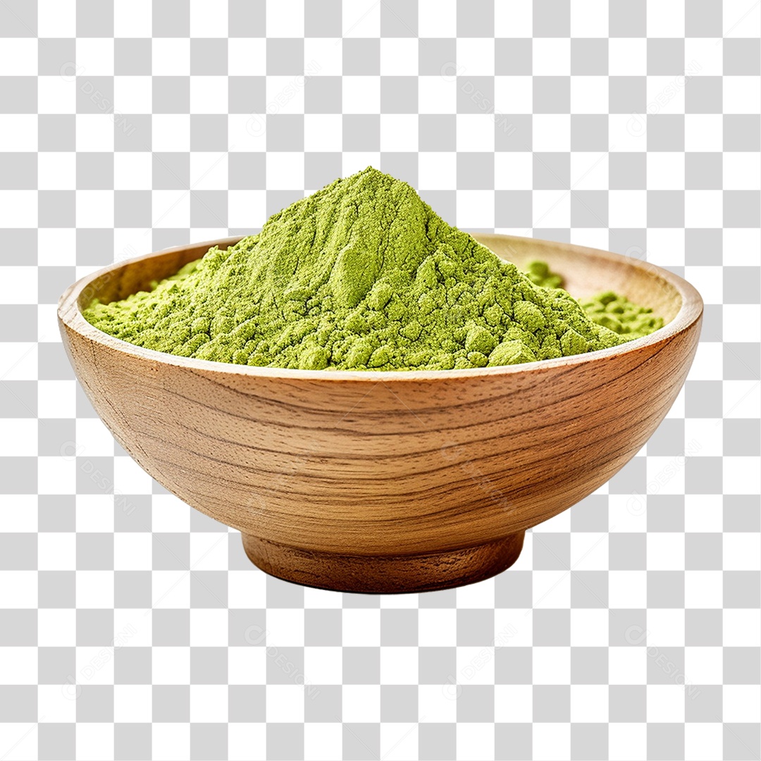 Pó de Chá Verde em Tigela PNG Transparente