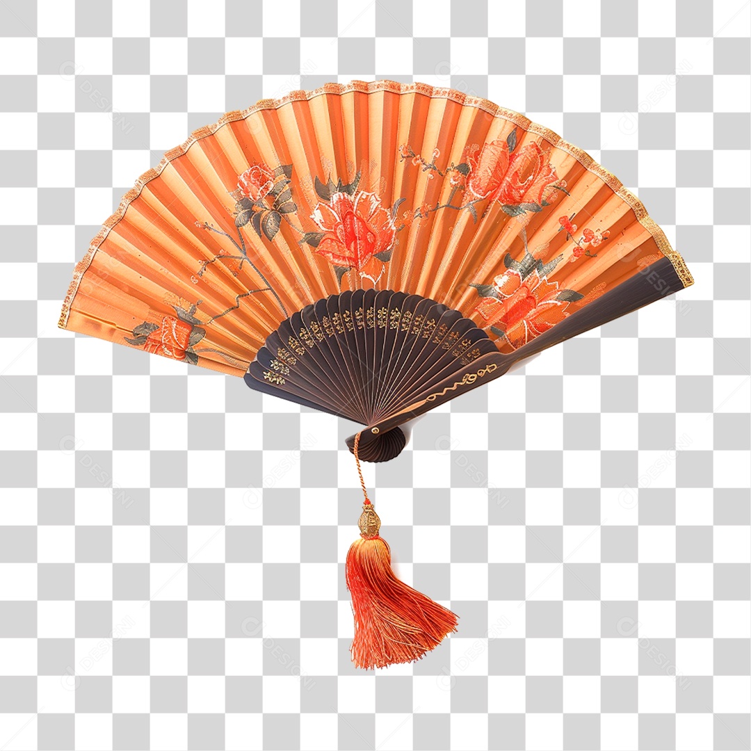 Leque Florido PNG Transparente