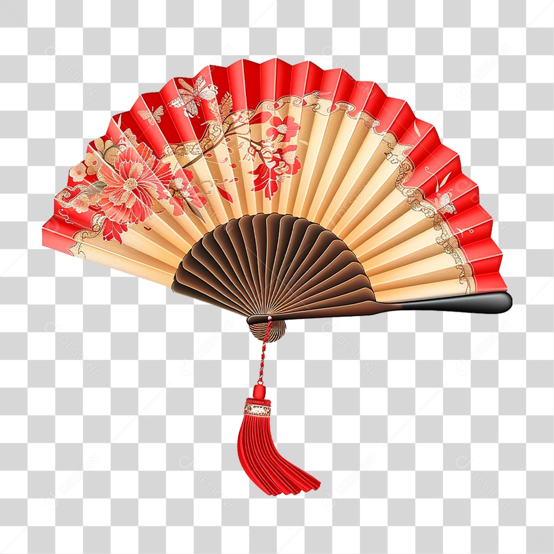 Leque Florido PNG Transparente