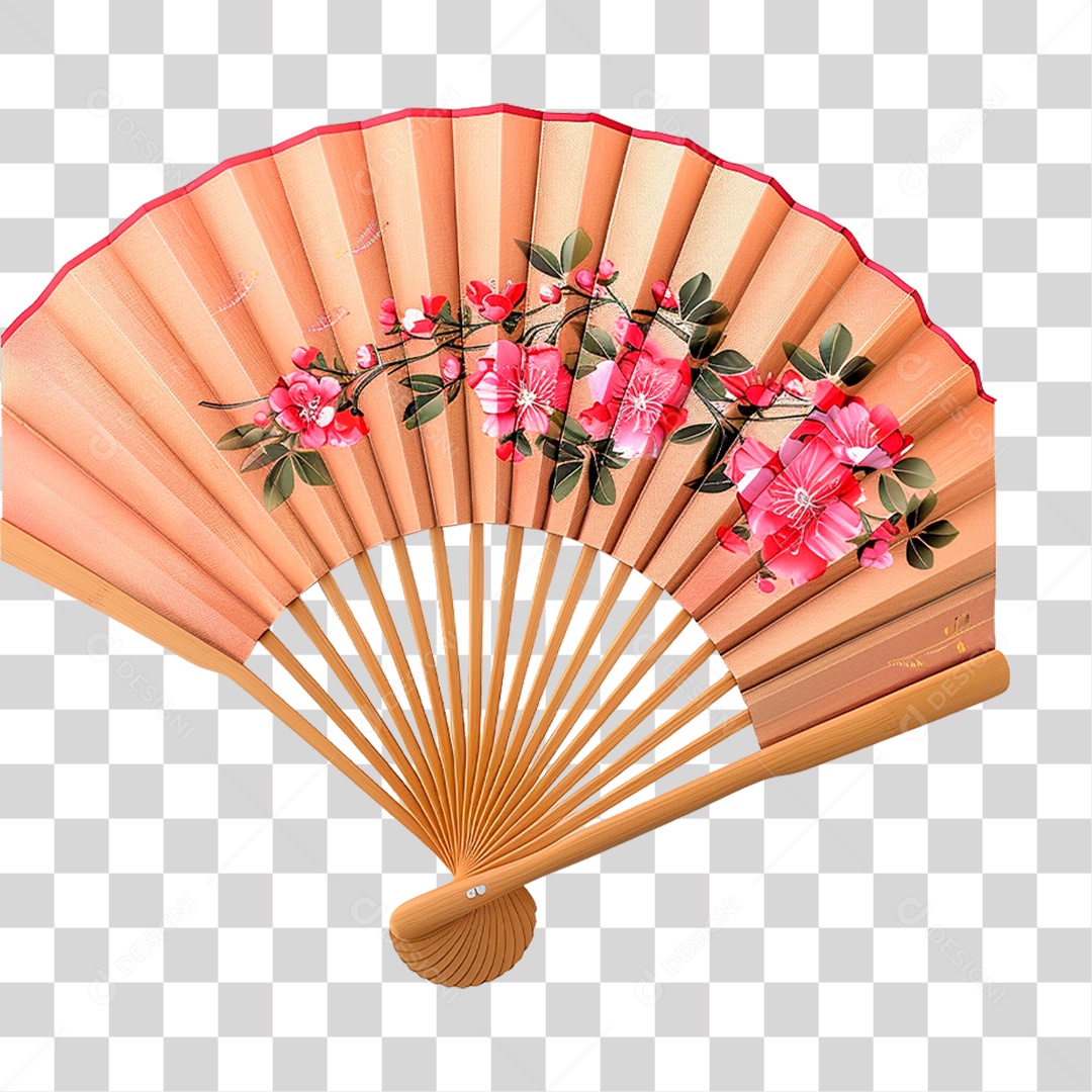 Leque Florido PNG Transparente