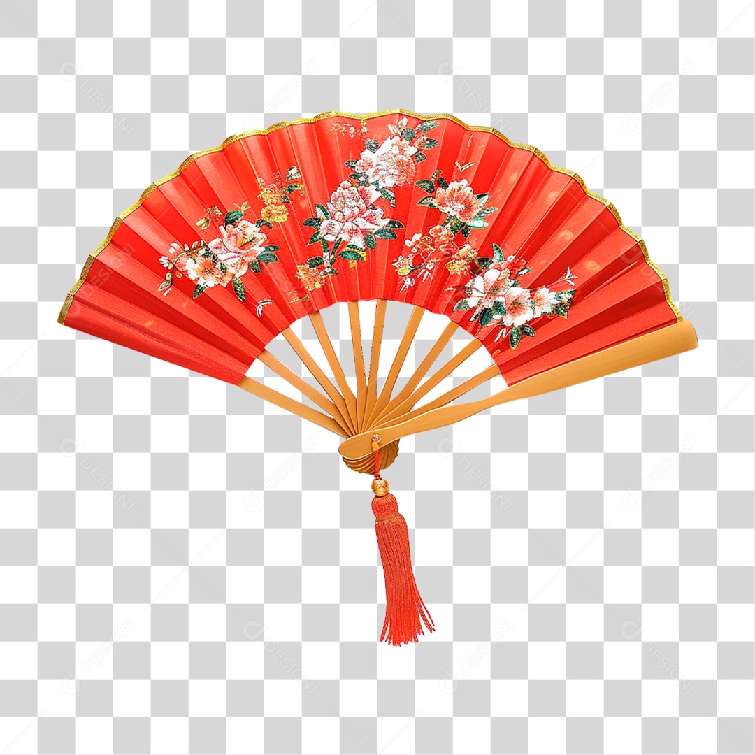 Leque Florido PNG Transparente