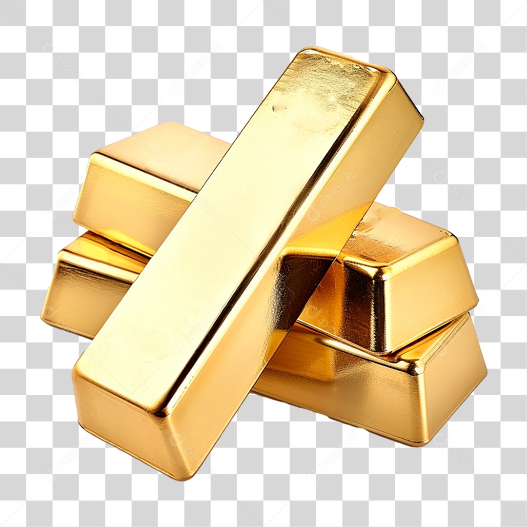 Barras de Ouro PNG Transparente