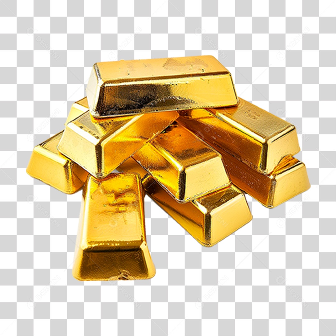 Barras de Ouro PNG Transparente