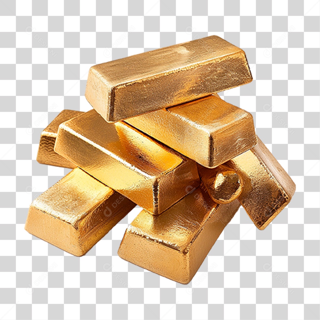 Barras de Ouro PNG Transparente
