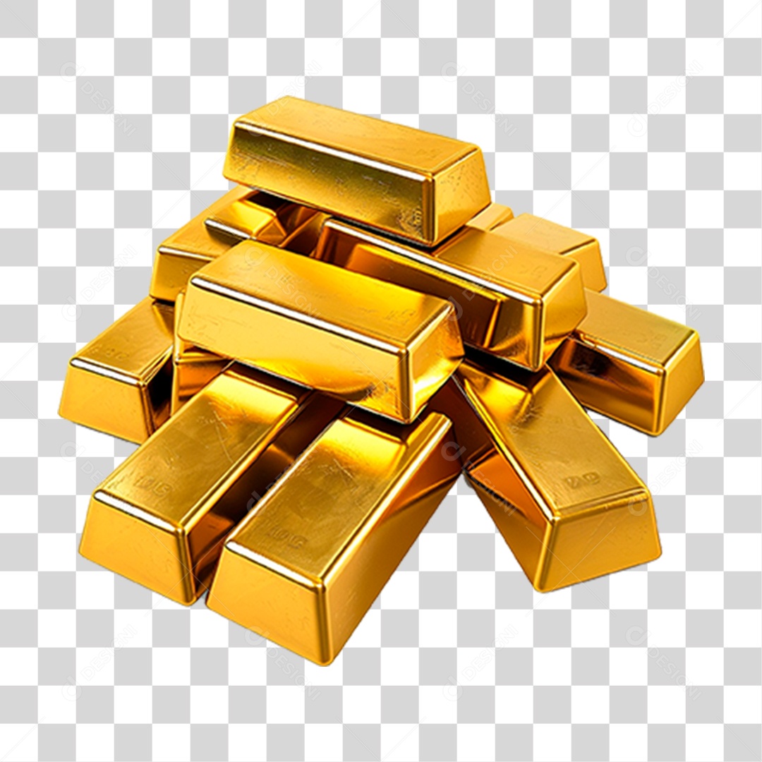 Barras de Ouro PNG Transparente