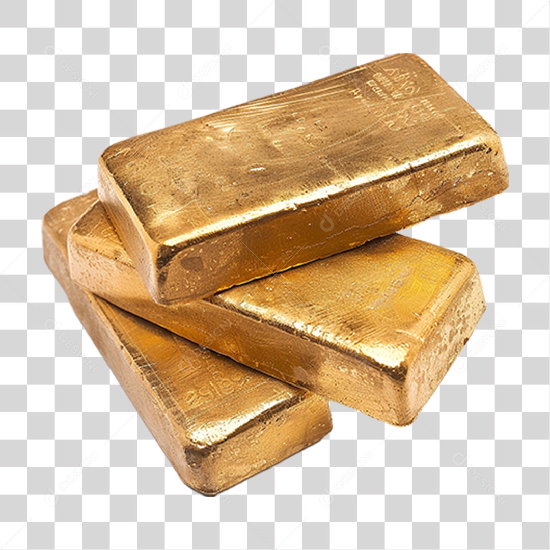 Barras de Ouro PNG Transparente