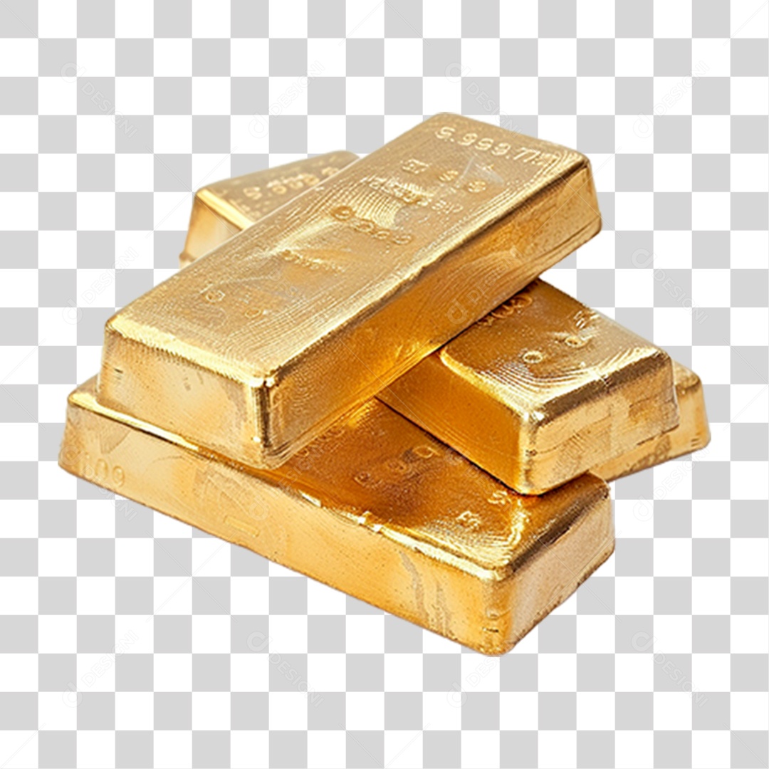 Barras de Ouro PNG Transparente