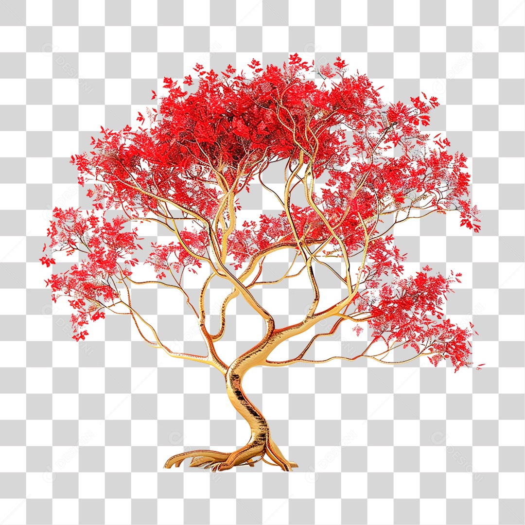 Árvore Vermelha PNG Transparente