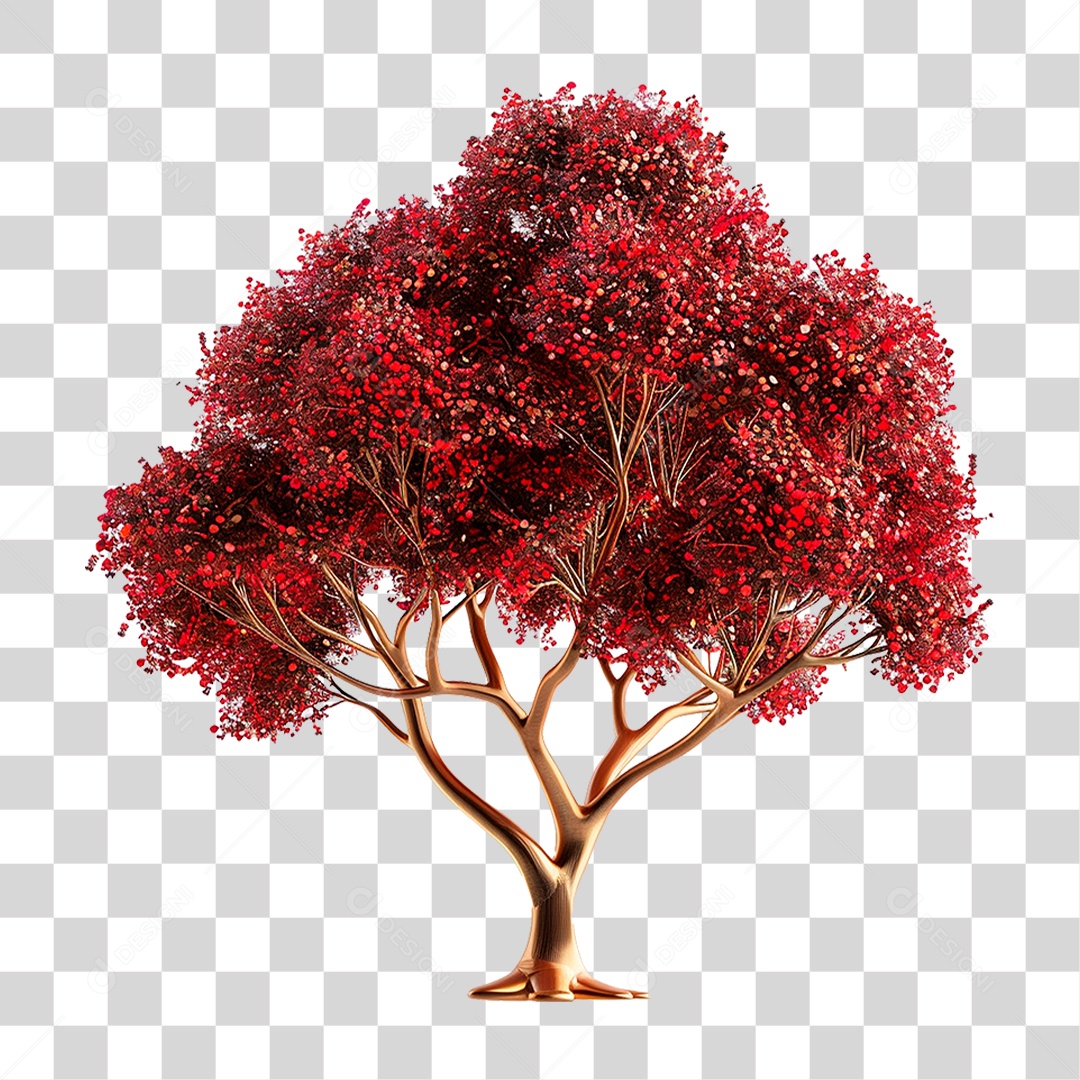 Árvore Vermelha PNG Transparente