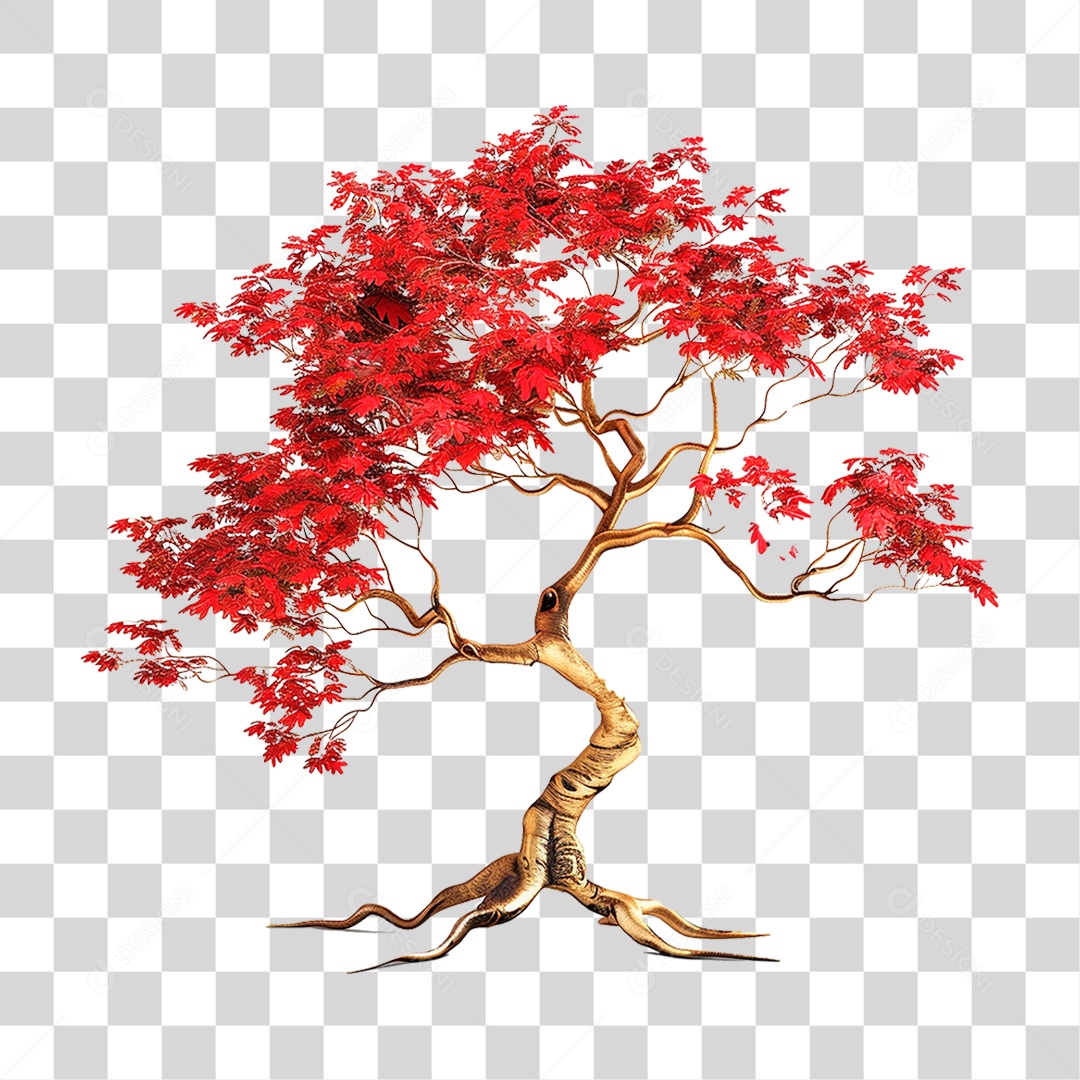 Árvore Vermelha PNG Transparente