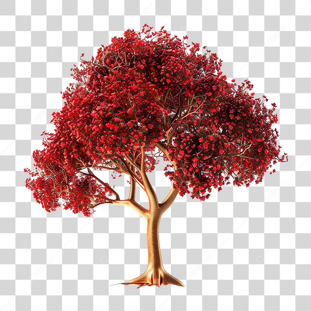 Árvore Vermelha PNG Transparente