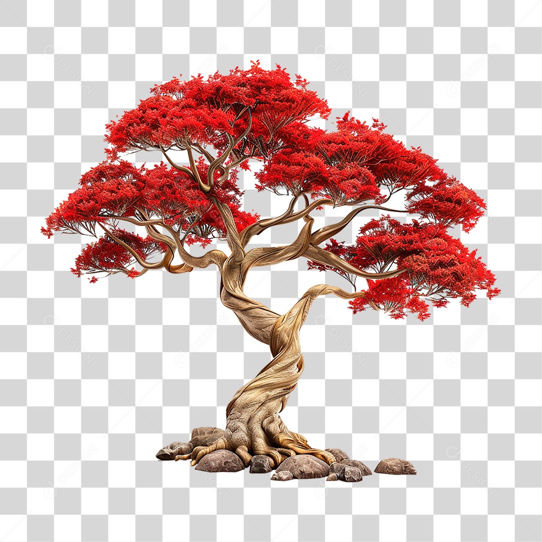 Árvore Vermelha PNG Transparente
