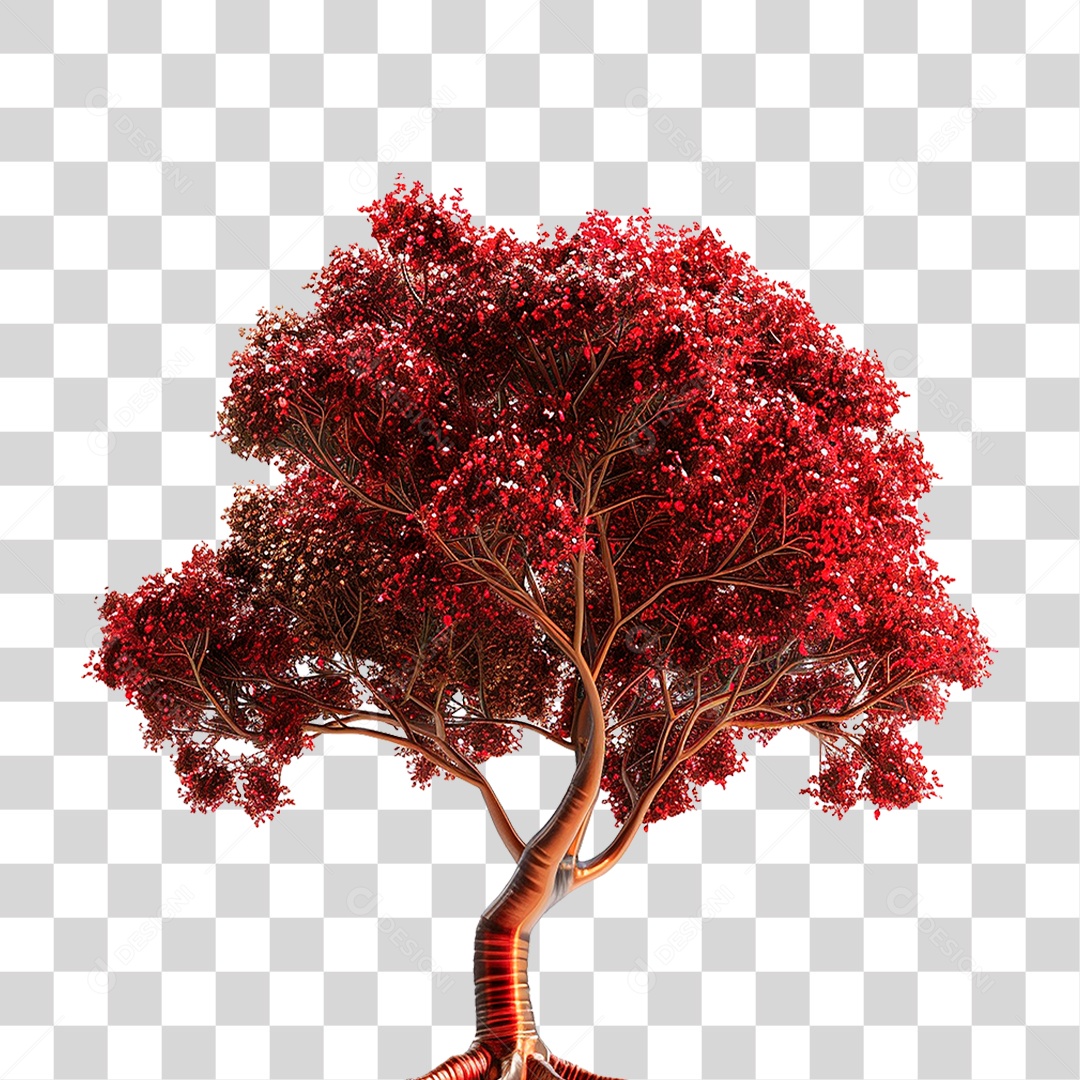 Árvore Vermelha PNG Transparente