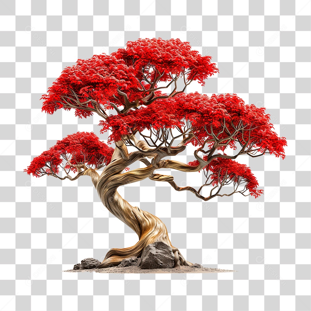 Árvore Vermelha PNG Transparente