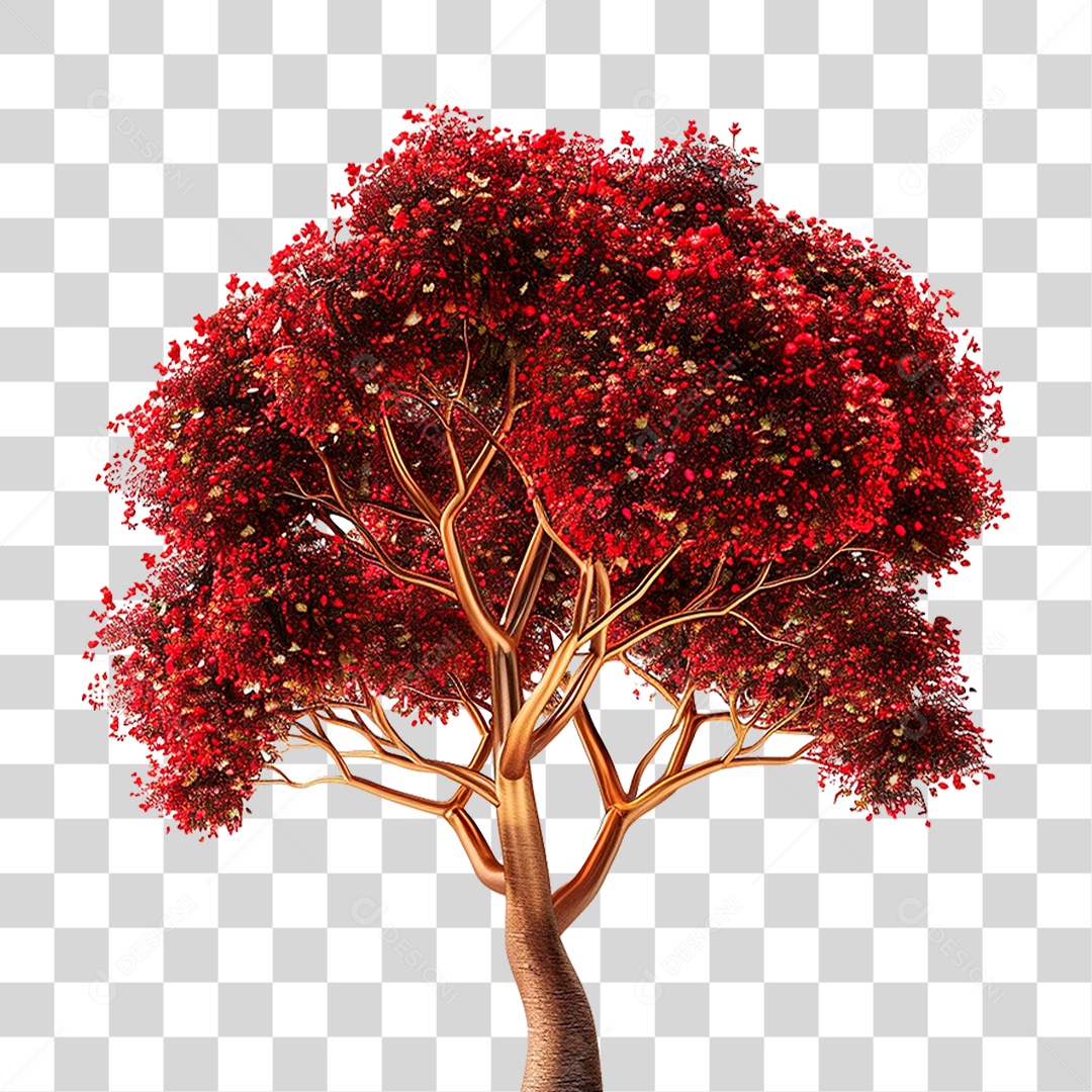 Árvore Vermelha PNG Transparente