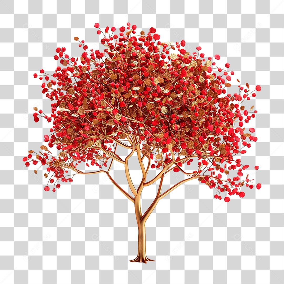 Árvore Vermelha PNG Transparente