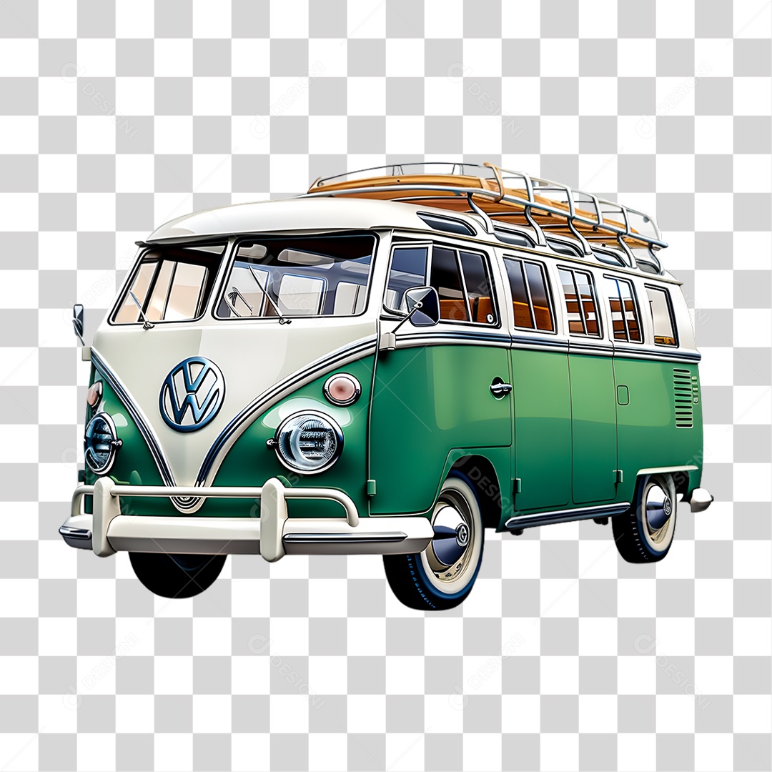 Kombi Verde PNG Transparente