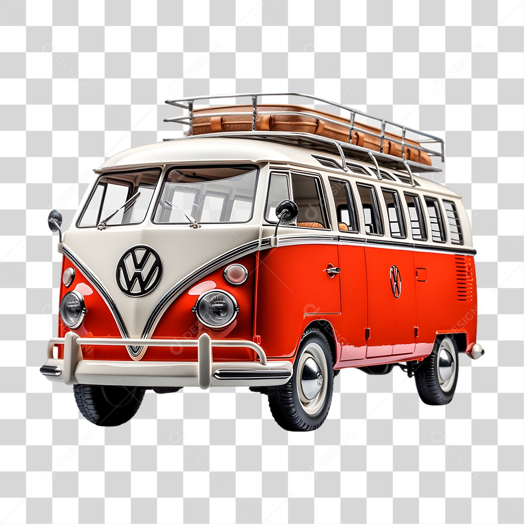 Kombi Vermelha PNG Transparente