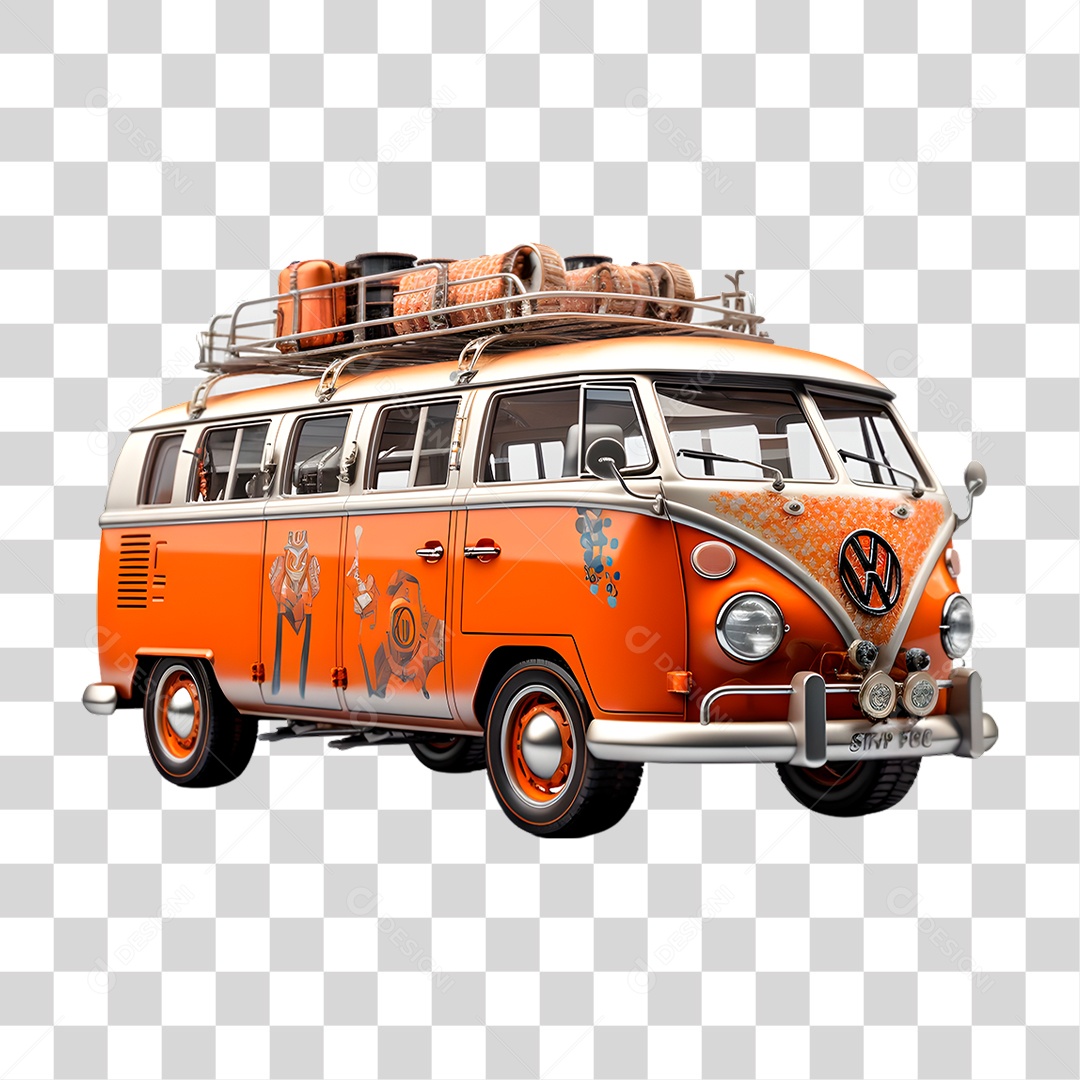 Kombi Amarela PNG Transparente