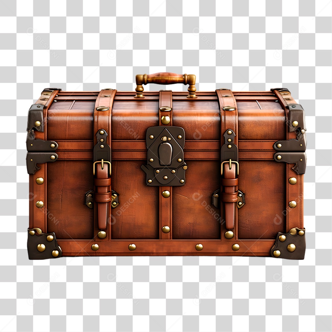 Baú de Madeira PNG Transparente