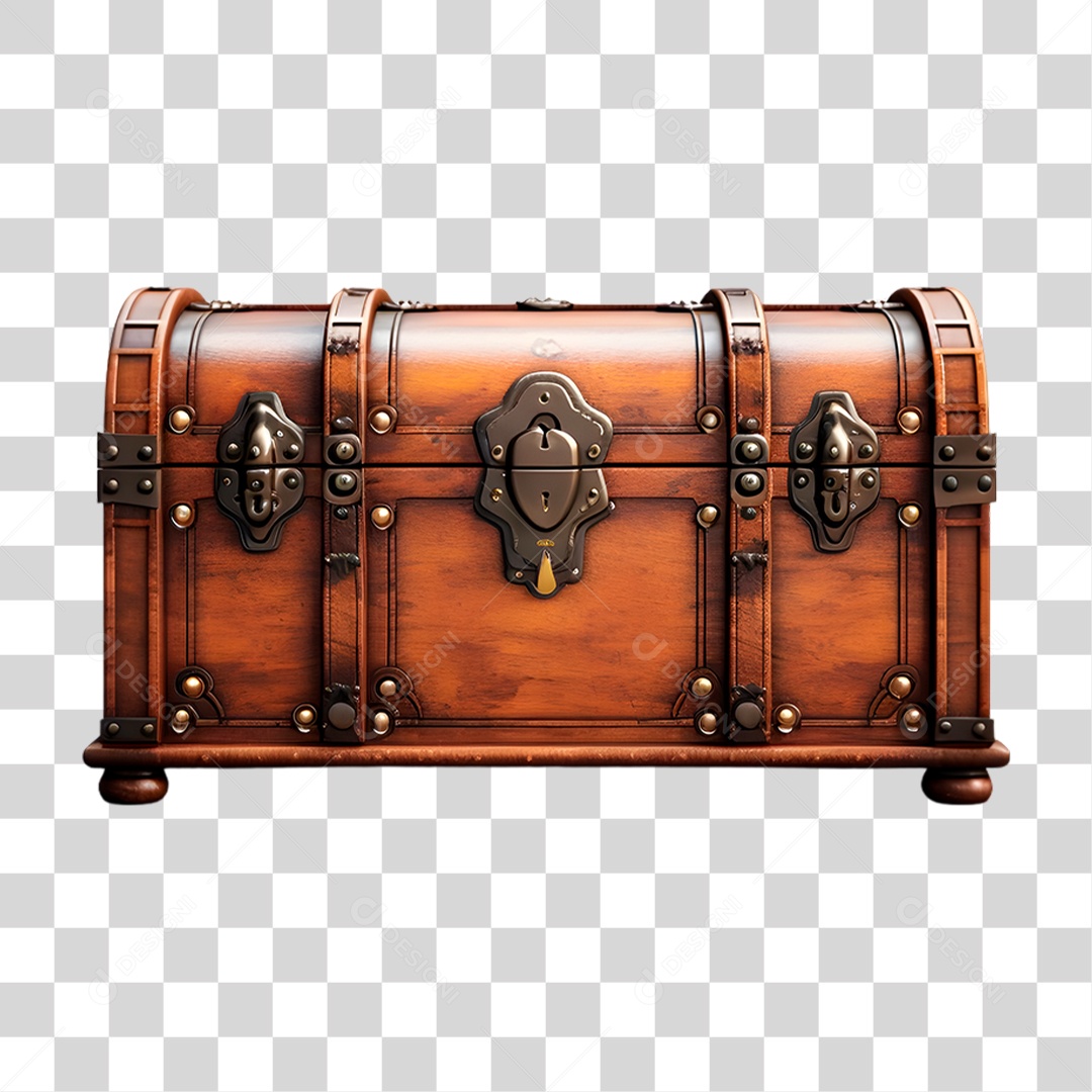 Baú de Madeira PNG Transparente