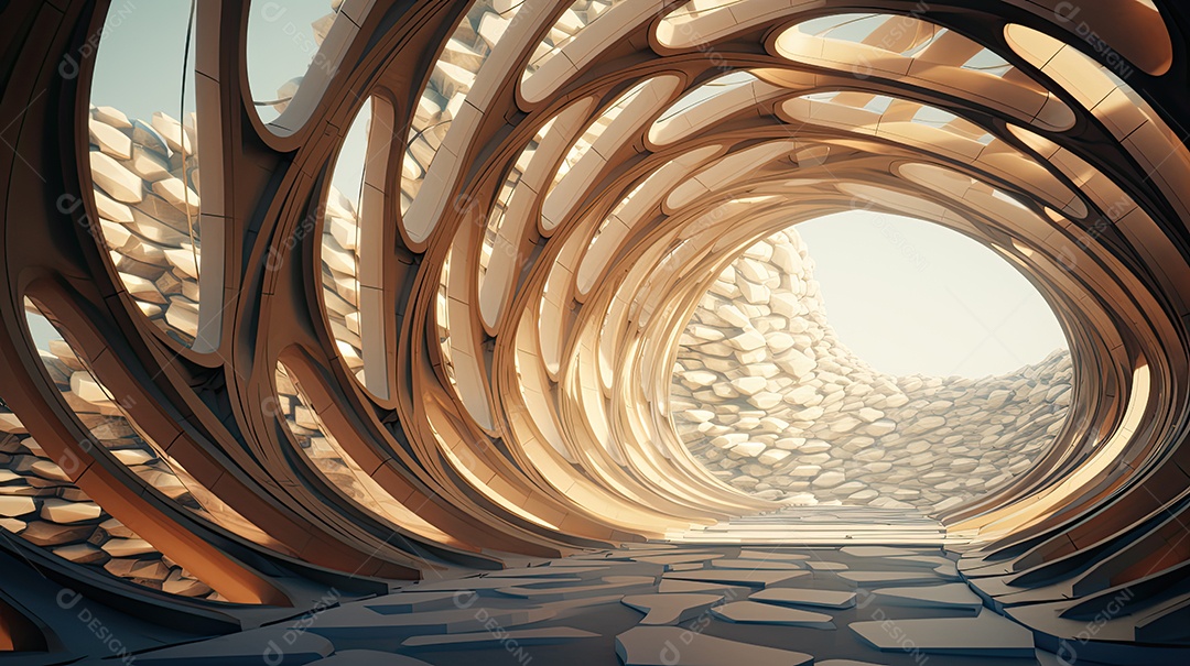 Ilustração da arquitetura futurista moderna