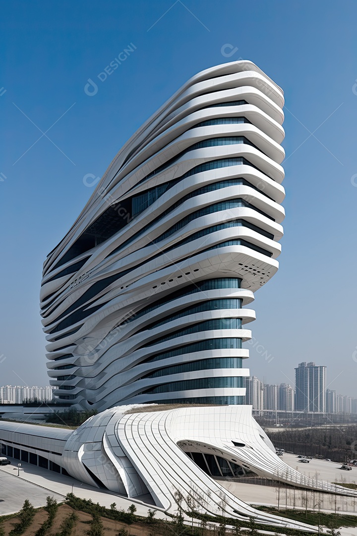 Designer futurista de um edíficio