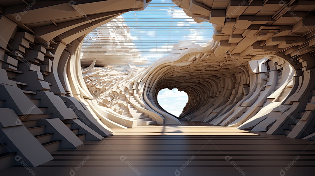 Ilustração da arquitetura futurista moderna