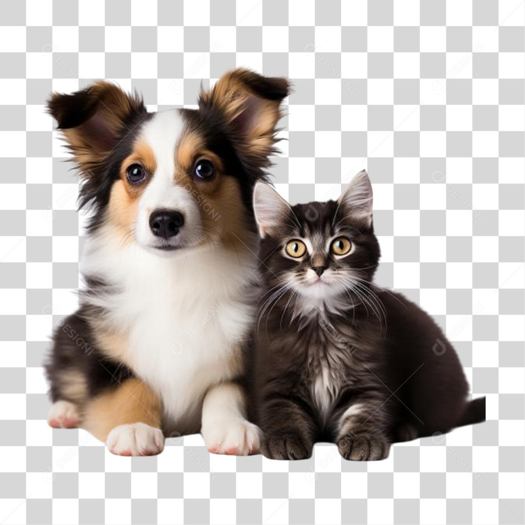 Cachorro e Gato PNG Transparente