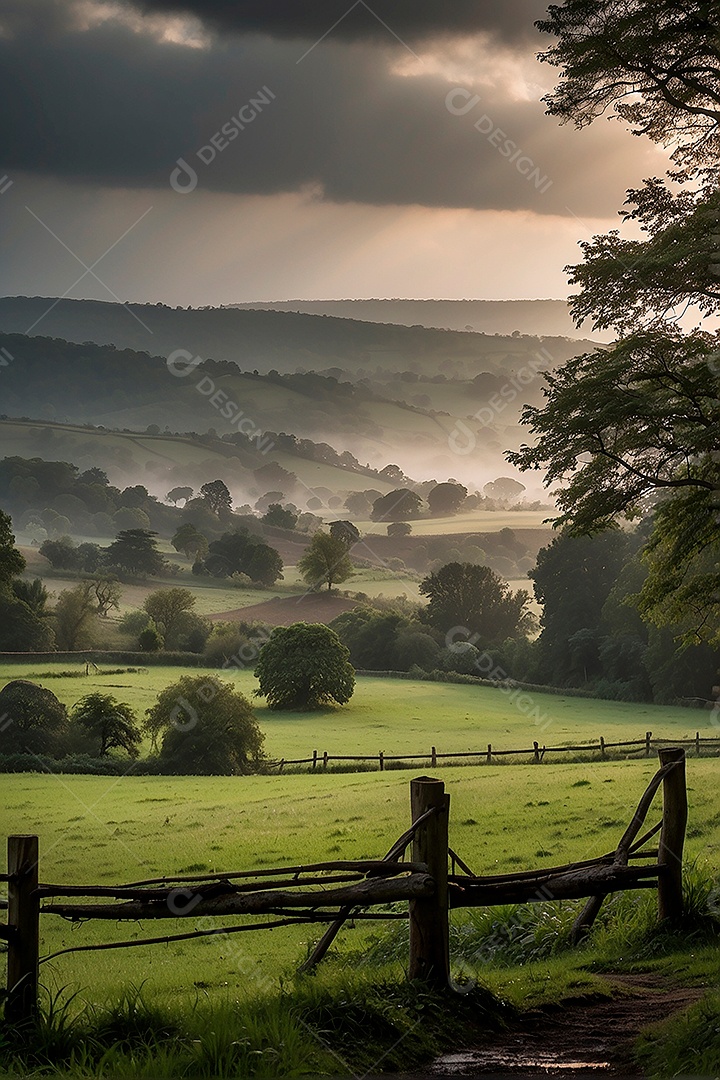 Padrão, uma foto de um campo tranquilo com chuva