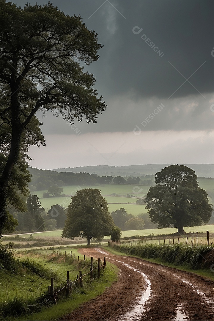 Padrão, uma foto de um campo tranquilo com chuva