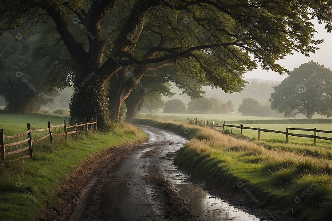 Padrão, uma foto de um campo tranquilo com chuva