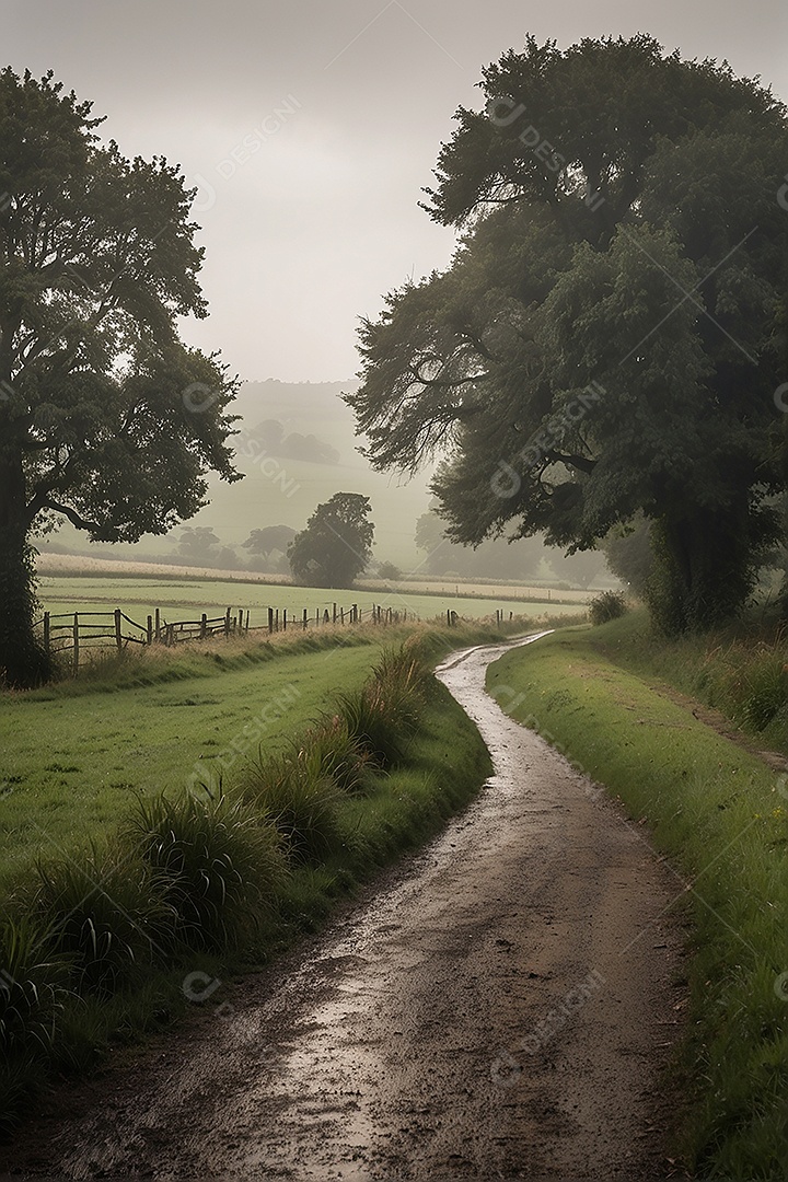Padrão, uma foto de um campo tranquilo com chuva