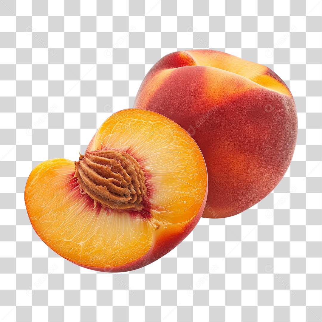 Fruta Pêssego PNG Transparente