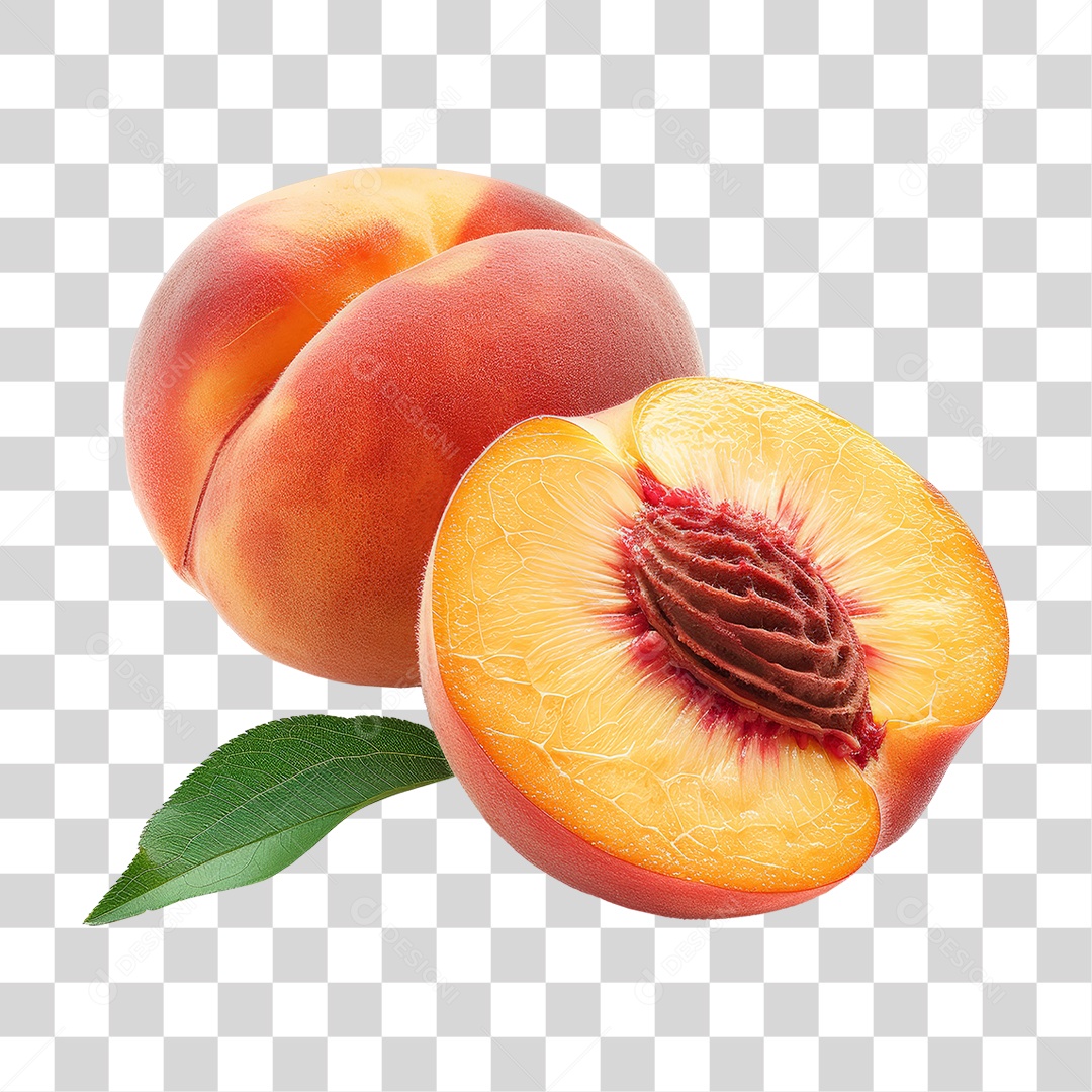 Fruta Pêssego PNG Transparente