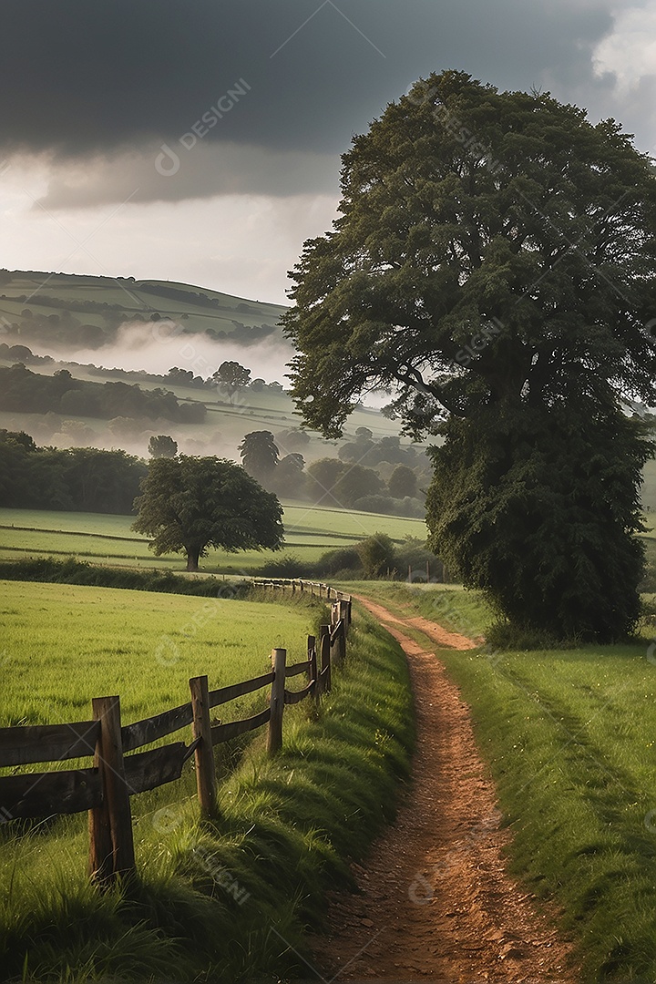 Padrão, uma foto de um campo tranquilo com chuva