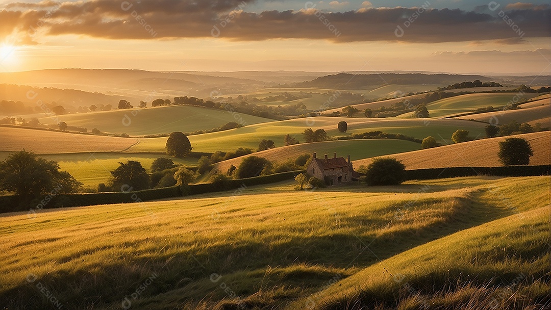 Pattern, a photo of a quiet field with hills