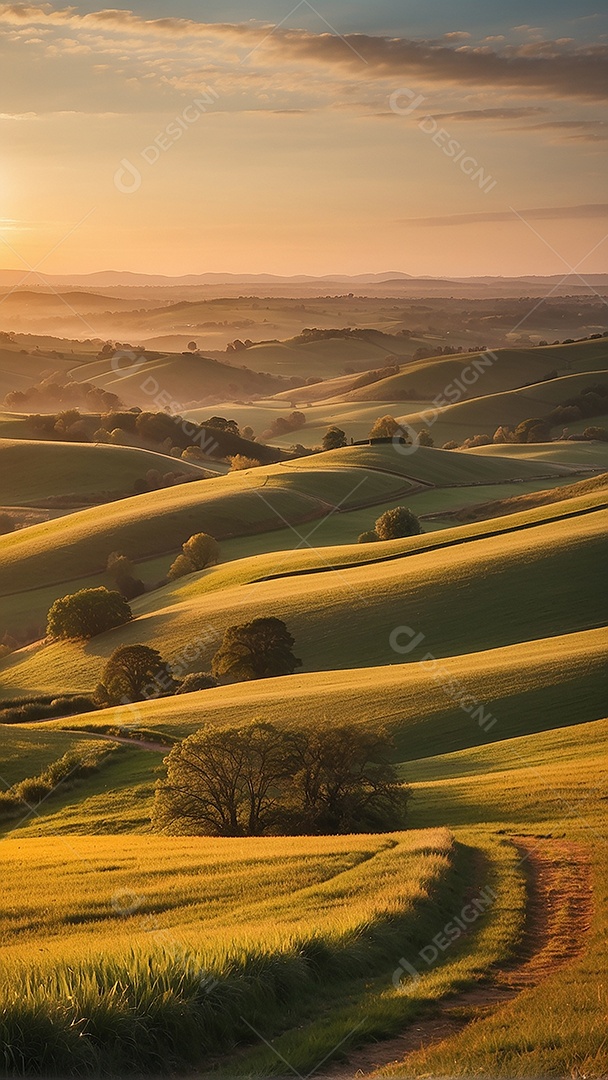 Pattern, a photo of a quiet field with hills