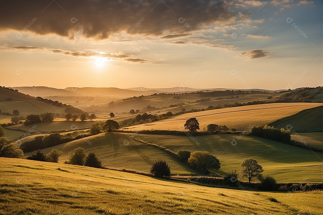 Pattern, a photo of a quiet field with hills