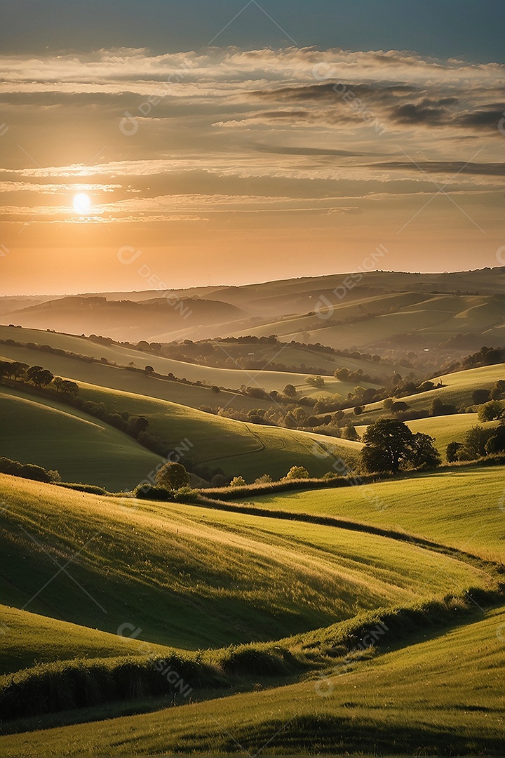 Pattern, a photo of a quiet field with hills