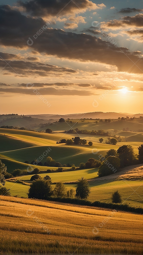 Padrão, uma foto de um campo tranquilo com colinas