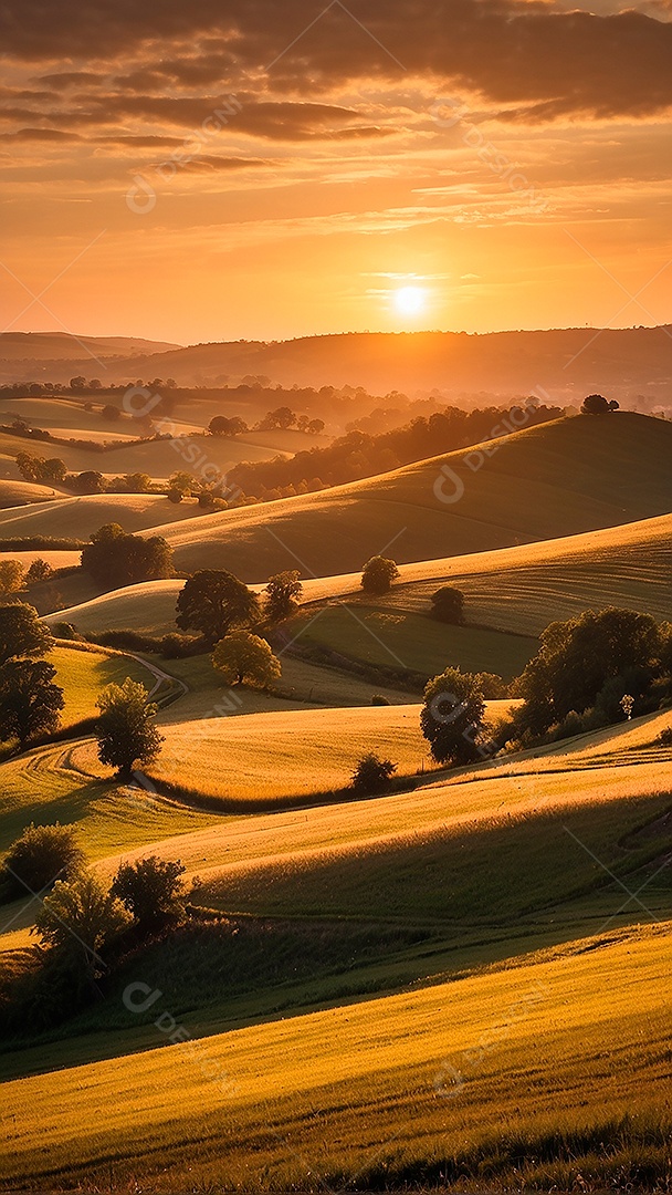 Padrão, uma foto de um campo tranquilo com colinas