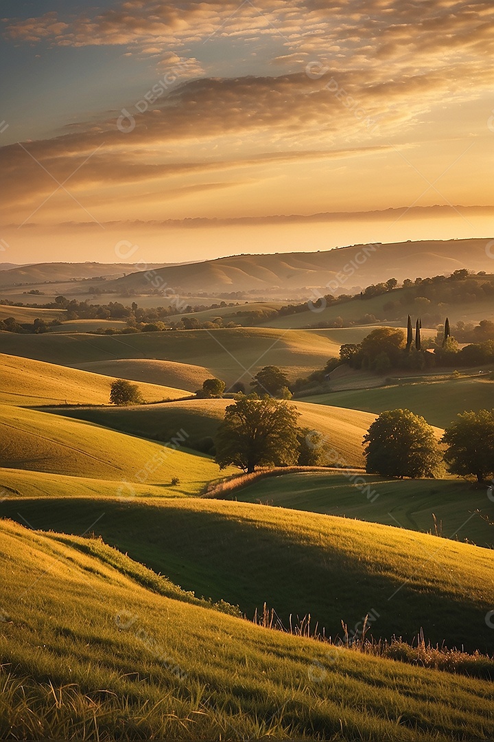 Padrão, uma foto de um campo tranquilo com colinas