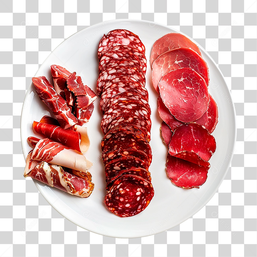 Prato de Salame Italiano PNG Transparente