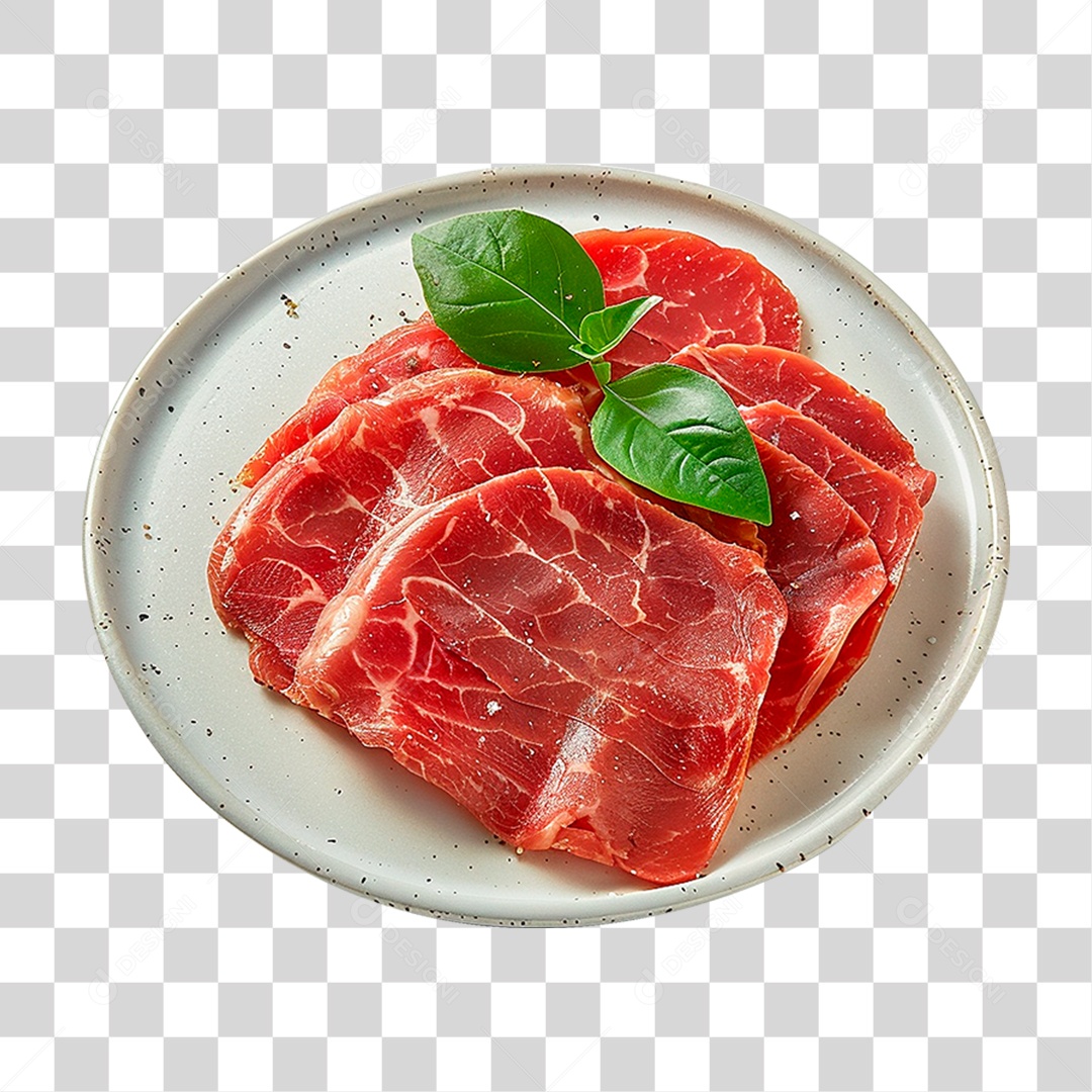 Prato de Carne Crua PNG Transparente
