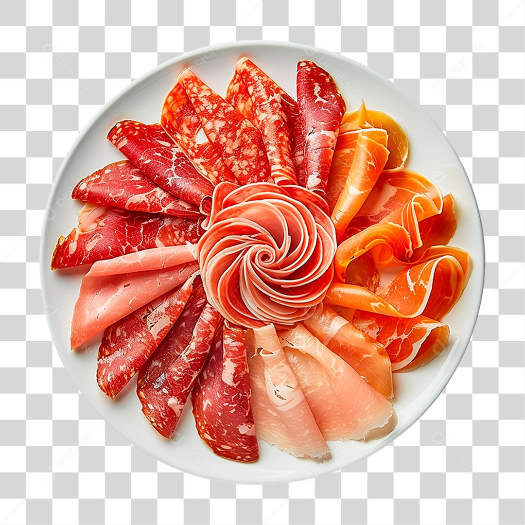 Prato de Salame Italiano PNG Transparente
