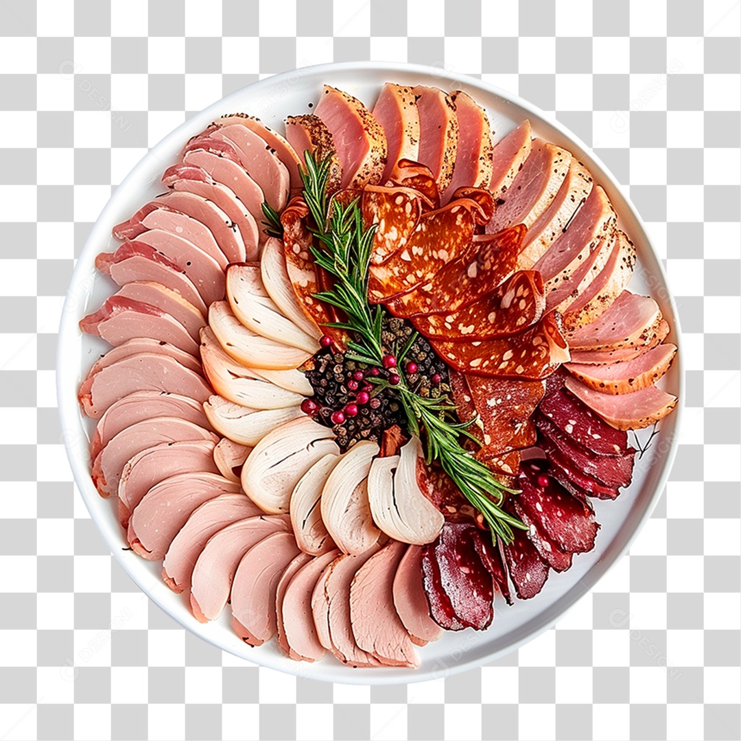 Prato de Salame Italiano PNG Transparente