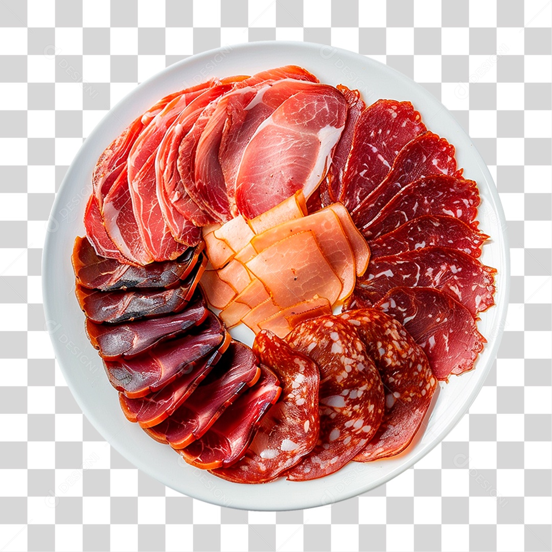 Prato de Salame Italiano PNG Transparente