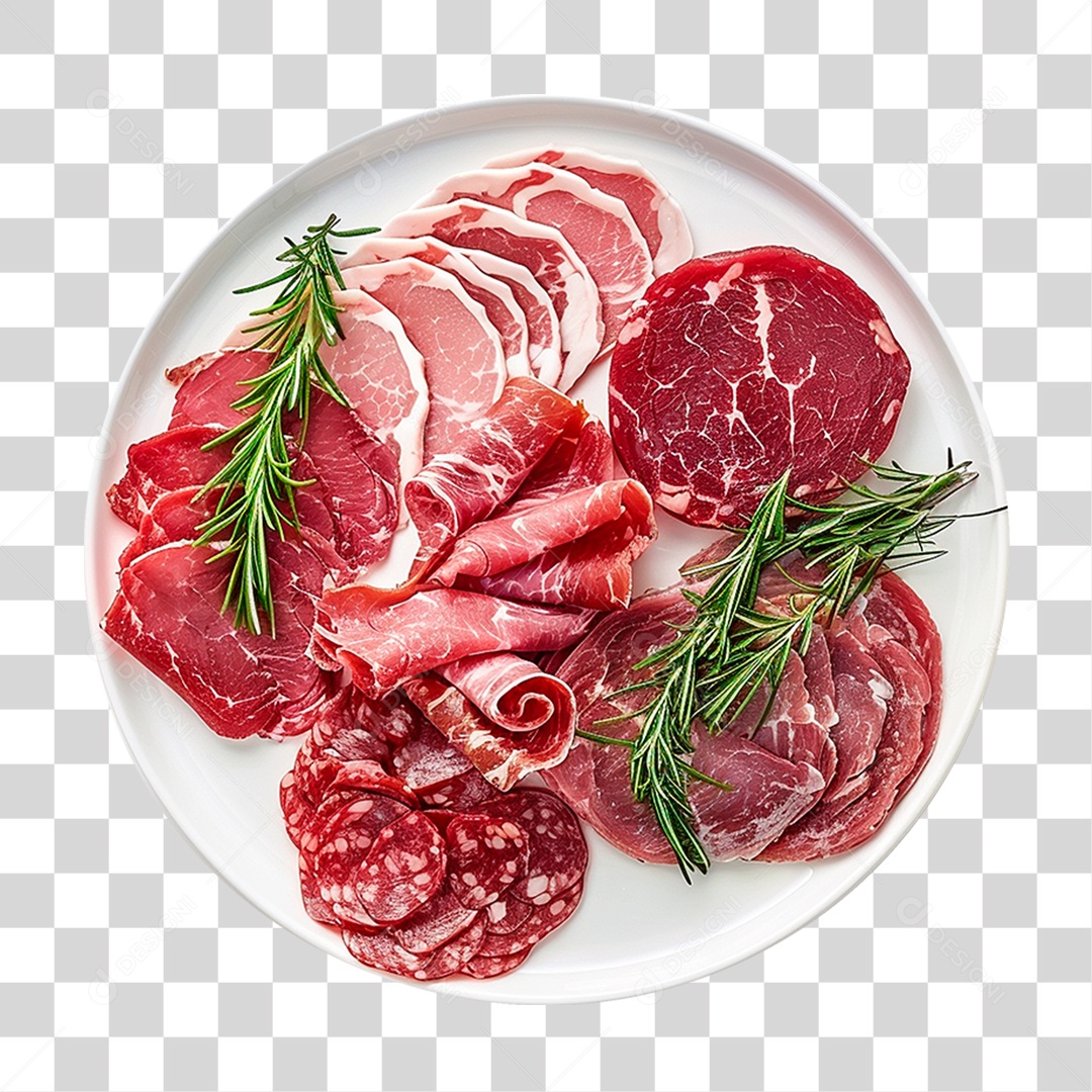 Prato de Salame Italiano PNG Transparente
