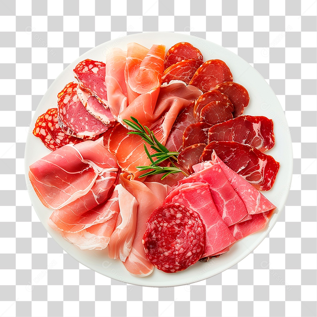 Prato de Salame Italiano PNG Transparente